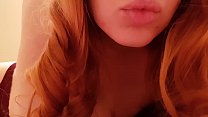 Petite ginger cutie with pale skin and puffy nipples relaxes you before s. with ASMR