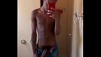 Young black teen josh showing his big dick