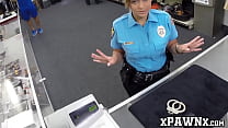 Pretty cop dicked hard in the pawnshop