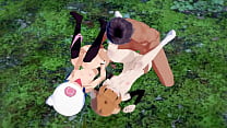 Gardenia and Dawn - Pokemon BDSP 3some and ashikoki - Japanese 3D Hentai