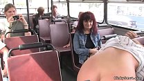 Euro slave sucking huge dick to her master in public bus then outdoor throat banged by big black cock
