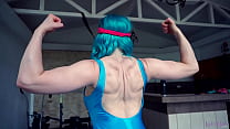 Bodybuilder in Retro 80's Gear Works Out and Fucks Herself
