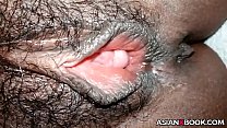 Hairy asian pussy close up fingering