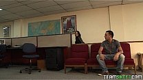 Latina Monica Velasquez strips and gets fucked in the office
