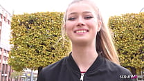 GERMAN SCOUT - PETITE TEEN WITH PIGTAIL TALK TO CASTING SEX AT PUBLIC PLACE
