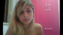 Trans teen blonde on webcam