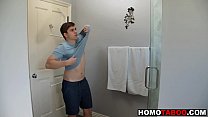 My gay stepbrother fucks me in the bathroom
