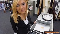 Blonde MILF Pawnshop owners cock and fucks for extra money