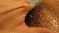 bathing with hairy teen