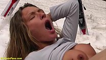 horny german lesbian ski bunnies are ready for a extreme rough outdoor anal fuck orgy