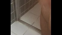 Masturbate white cock in bathroom