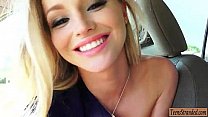 Blonde teen Staci Carr gets her pussy pounded in the car
