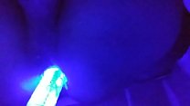 cum filled CD continues Ass play w/ glow in the dark vibrator