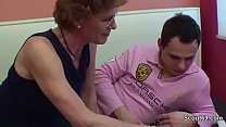 Teen Men Fuck Old Lady with Small Tits and Cum Orgasm