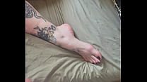 Blonde whore has sexy feet and rubs big cock