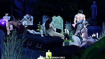 Hot Vampires Have Orgy At Public Cemetery