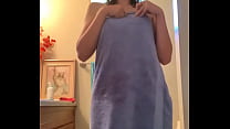 Hot dragon cardi show off her body after shower