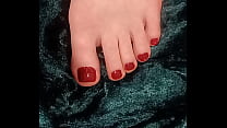 Just treated myself to a little pedicure and red nail polished. Foot flowers off toes and sole
