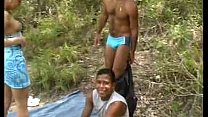 Hot amateur outdoor threesome with a brasilian shemale