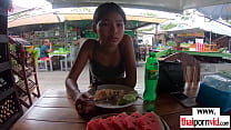 Small titted asian slut gets her dessert from behind