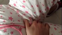 Fingering BBW wife's Hairy Ginger Pussy In Her PJ's To Orgasm