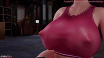 Elastigirl training her pussy in gym