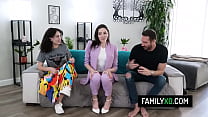 Perv stepdad and stepdaughter team up to thoroughly pleasure stepmom for Mothers day