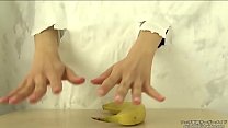Hand crush fetish Banana crush