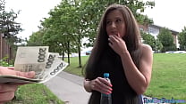 Smalltit euro chick gets paid for public pussyfuck