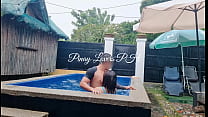 Outdoor sex in public pool!