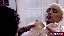 Busty ebony Aaliyah Hadid wants a full body massage. Masseur starts pouring oil to ther body and massage it. Instead of massaging, masseur starts licking Aaliyahs pussy and in return she gives him a blowjob before she gets analed.