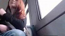Naughty Redhead Flashes On A Train
