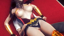 Wonder woman cosplay in hentai ryona act in a club erotic gameplay