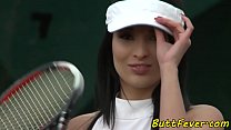 Busty eurobabe assfucked after tennis