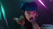 Naughty and sexy booty babes and MILF from Cyberpunk get fucked hard in the pussy