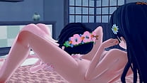 Saten Ruiko and Uiharu Kazari have lesbian sex in their room.