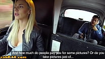 Busty blonde taxi driver nailed hard by her customer