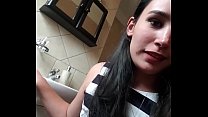 Toilet whore loves cleaning her piss off the toilet seat