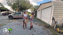 Lots of Cocksucking and Dick Riding going on in the trailer park with Stepmom and Stepdaughter fucking the neighbor