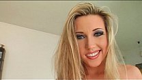 Blonde smashing nymph in lingerie ass teased on camera