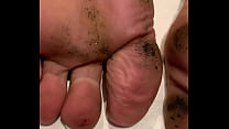 Close up of my dirty feet
