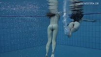 Hot lesbo action in the swimming pool