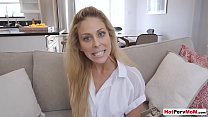Frustrated cougar stepmom needs a cock when husband away