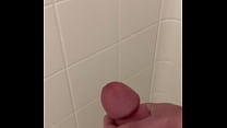 Stroking my cock in the shower and blowing my load