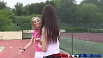 Tiny tennis teen fingered