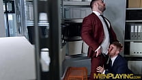 Stylish men have sex in the copy room