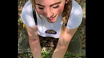 Stranger Rewarded With Blowjob on a Hiking Trail POV - CandyCourt