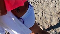 Nikki Chase is picked up while tanning on the beach for anal