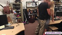 Tight blonde drilled by horny pawn dude