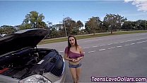 Pov tiny teen jizz covered for cash while fucking in car in hd